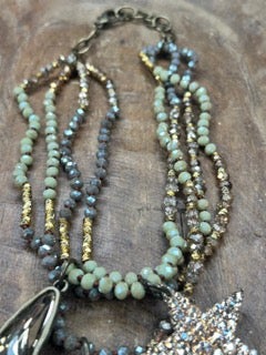 Art By Amy- Crystal Crown and Star Necklace