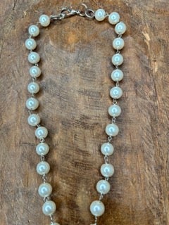 Soldered Porcelain Pendant Necklace (Blue and White) A