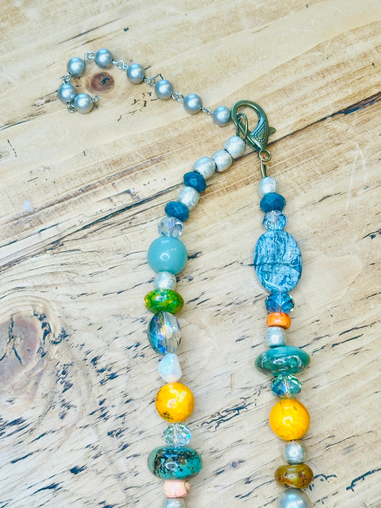 REVERSIBLE TIBETAN ELEPHANT NECKLACE SEMI PRECIOUS STONE NECKLACE -AN ERR ORIGINAL DESIGN