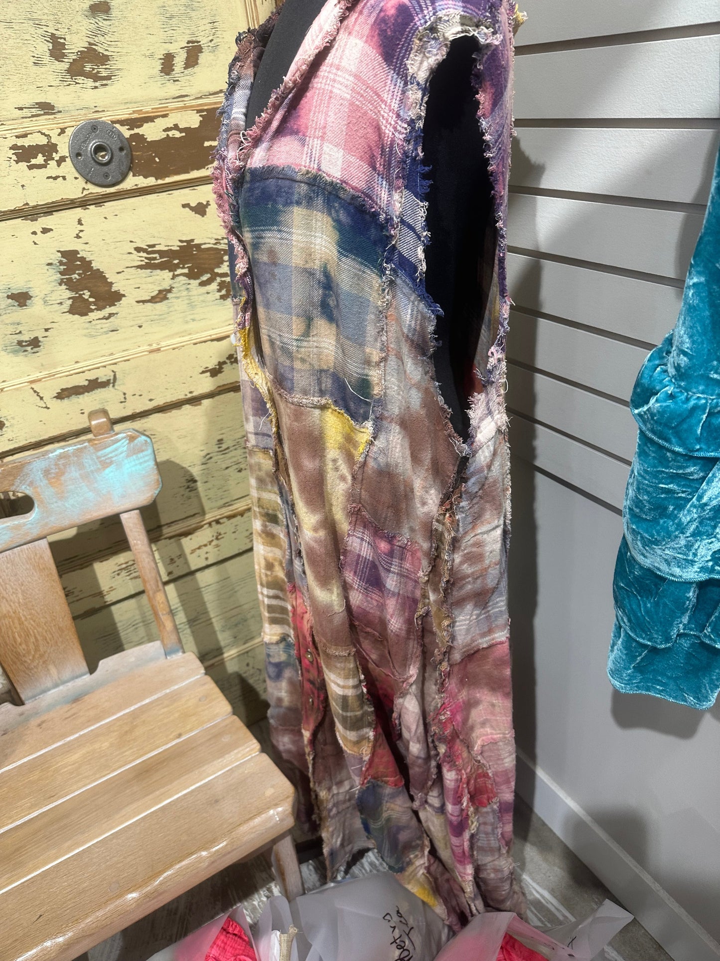 A Rare Bird- Distressed Patchwork Duster