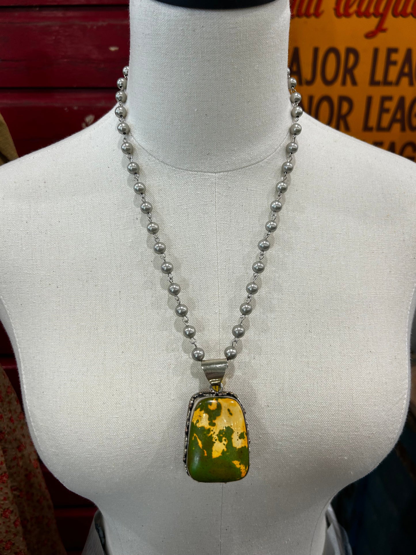 Jasper Pendant Necklace
