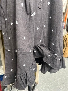 FINAL SALE Paper Lace- Long Sleeve Star Print Jacket/Dress (Charcoal)