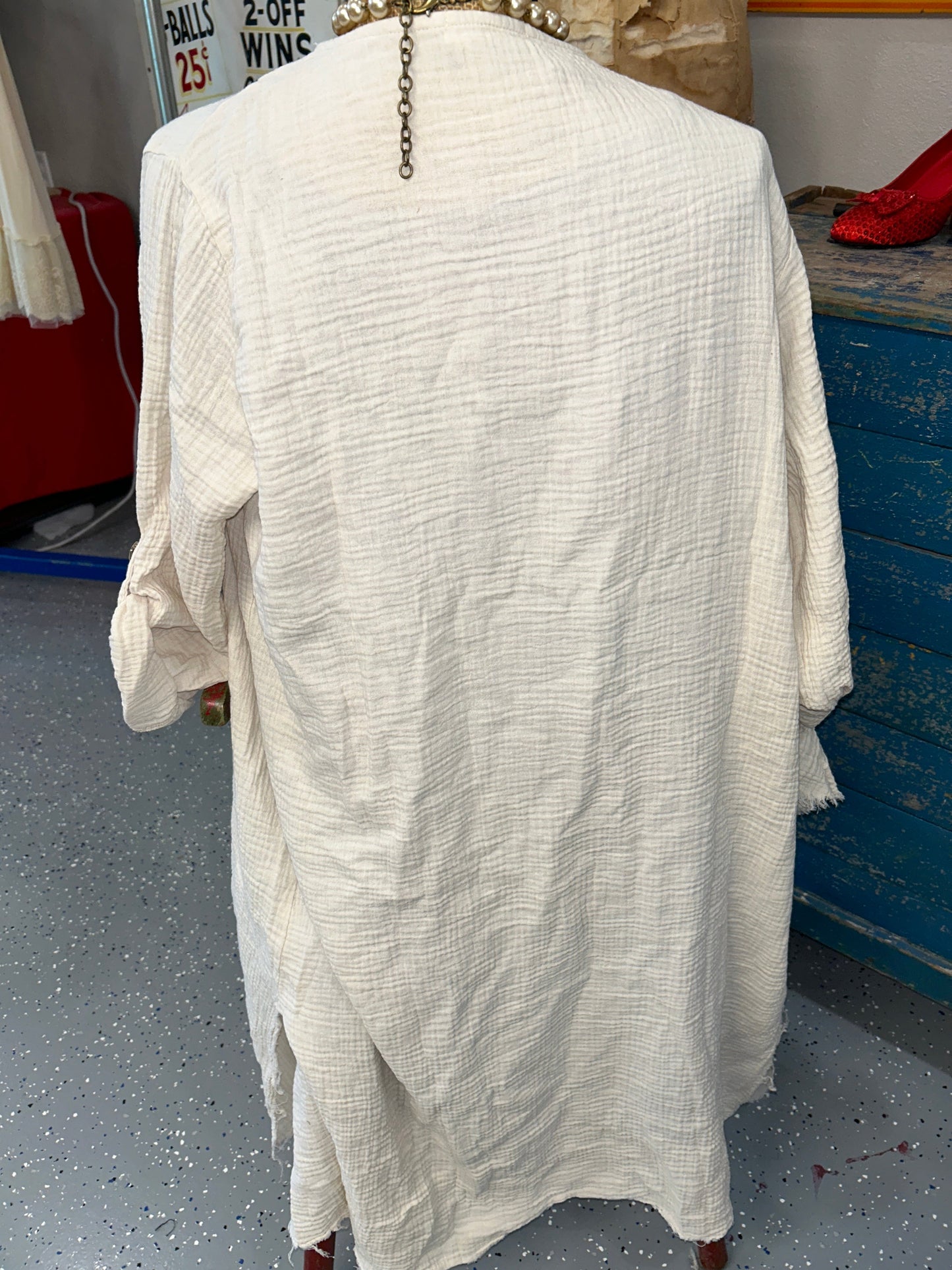 FINAL SALE! I Love Linen- Mineral Washed Kimono (Oatmeal)