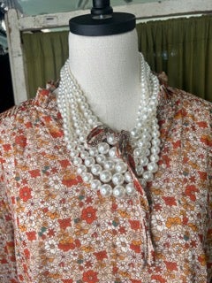 final sale Gigio- Sheer Fall Flowers Top