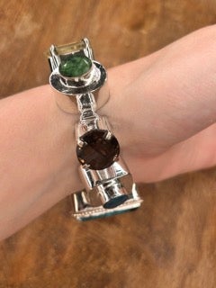 German Silver Semi Precious Stone Tray Bracelet B