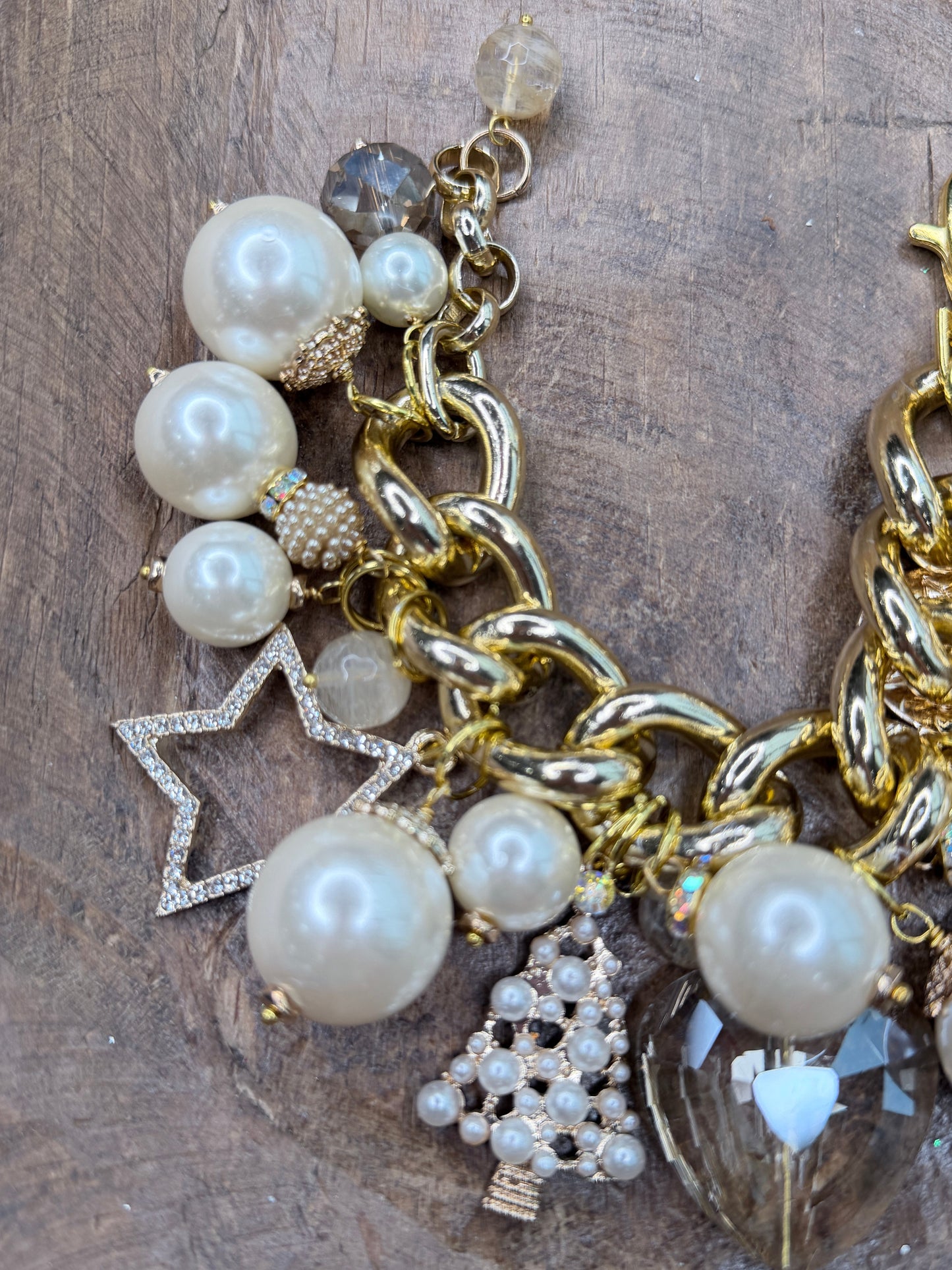 Sandra Ling Designs- Chunky Golden Pearl Bracelet