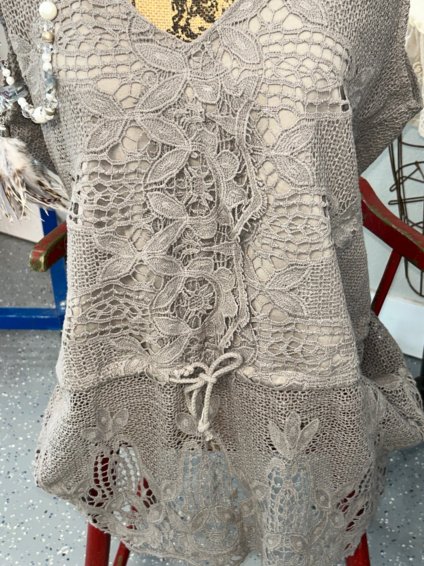 FINAL SALE Jaded Gypsy- Dream Weaver Tunic (GRAY)
