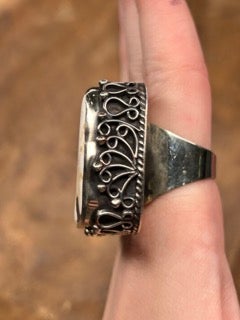 German Silver White Elephant Ring