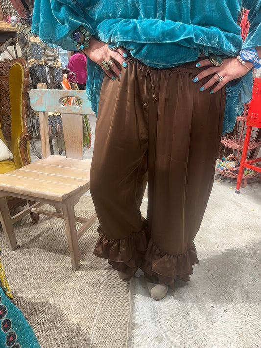 PRE ORDER! A Rare Bird-Satin Genie Pants (CHOCOLATE)