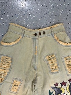 Paper Lace - Vintage Blue Jeans with US Flag