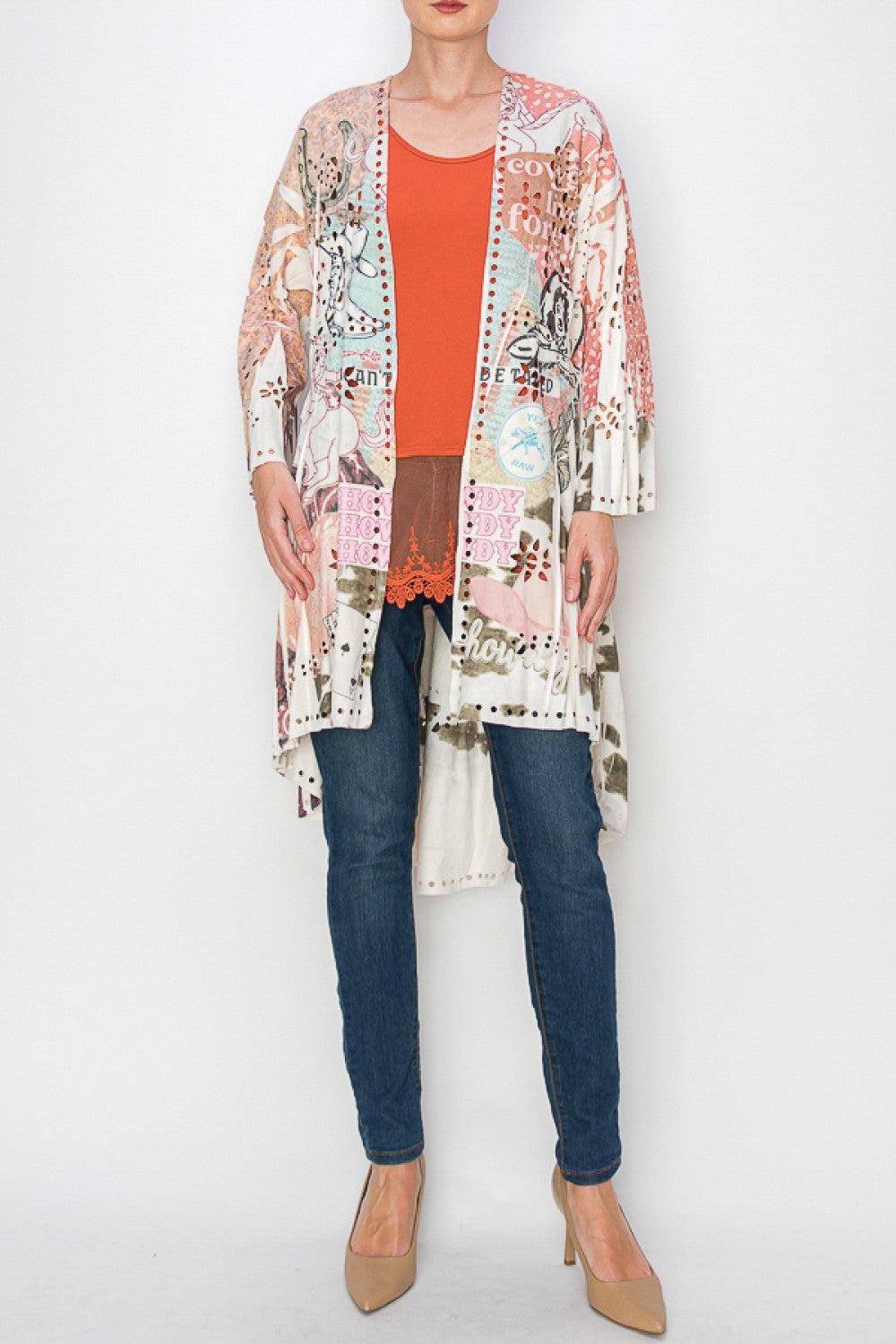 Origami - Faux Suede Fringe Jacket (Howdy)