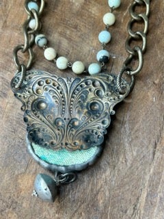 Art by Amy- Soldered Porcelain Pumpkin Necklace