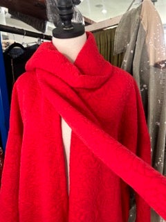 Embroidered Rose Red Wrap Jacket