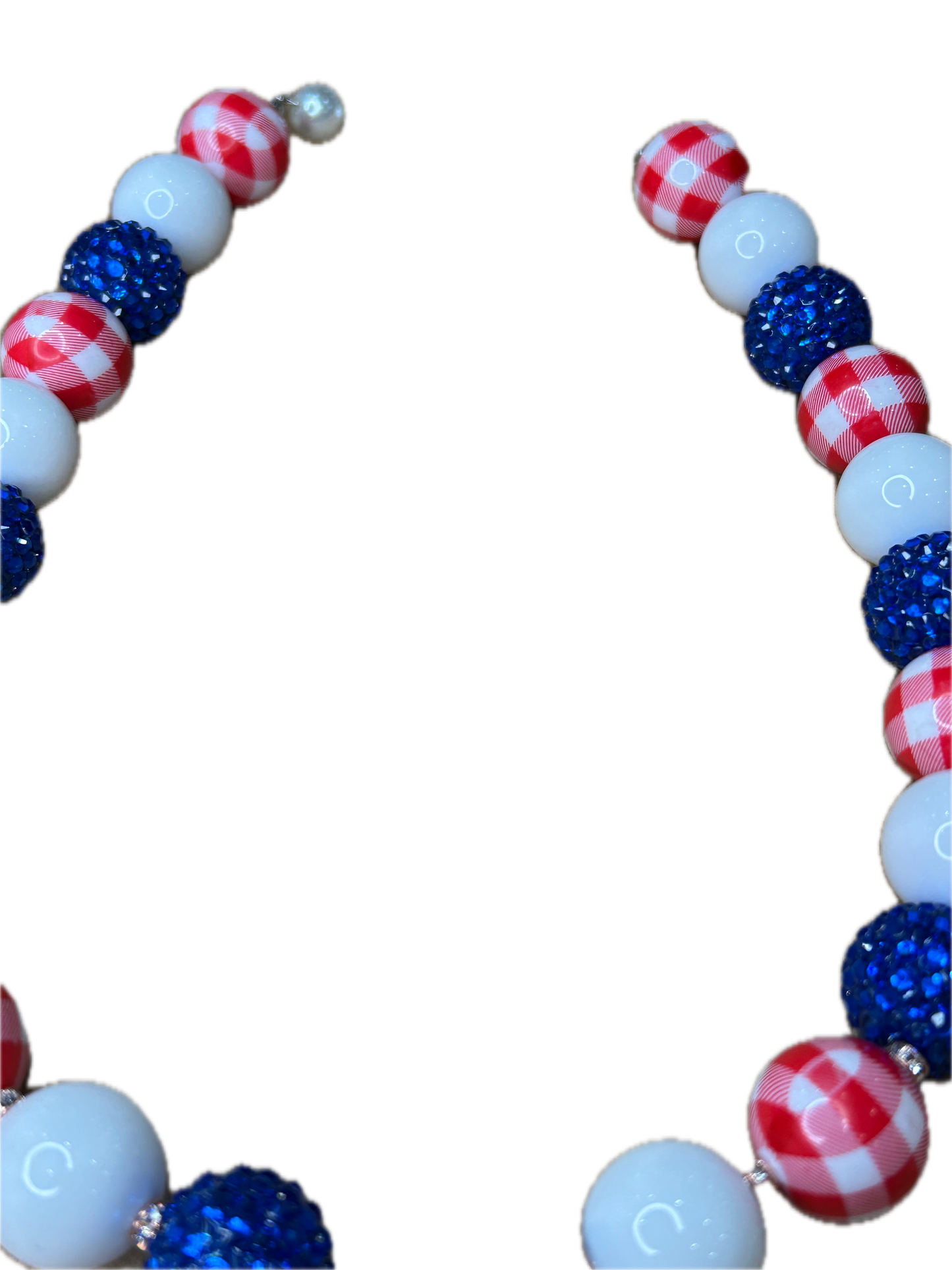 Gingham Bead Star Necklace (Eclectic Ruby Red Original)
