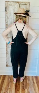 S-2x!!! Oddi- Oversized Solid Washed Knit Jumpsuit (Washed Black)