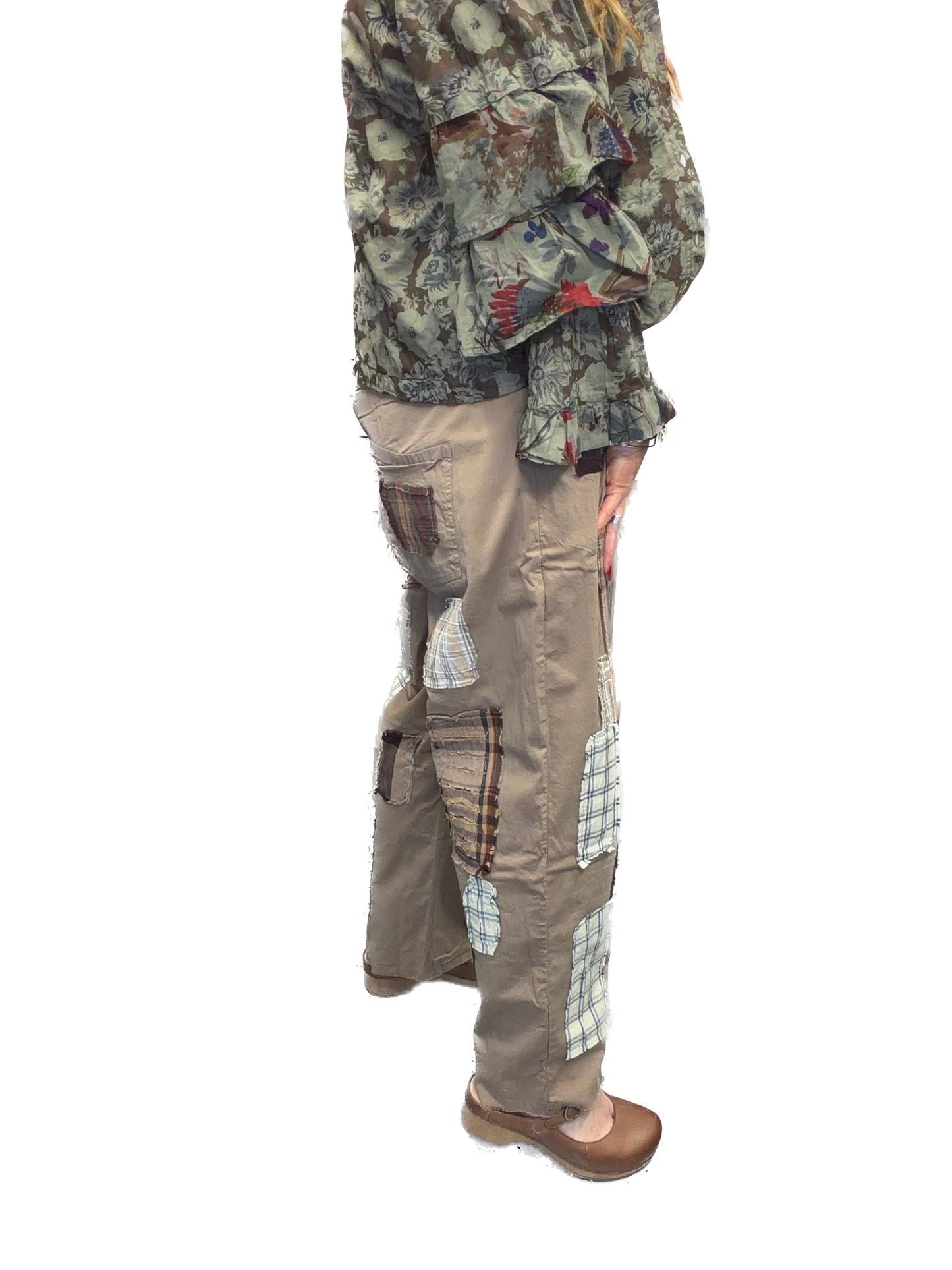 Jaded Gypsy- Traveling on Pants (Khaki Plaid)