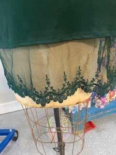 Origami- Lace Tank (Dark Green)
