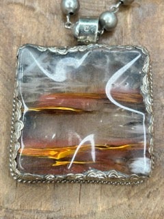 Fire and Ice Resin Necklace B