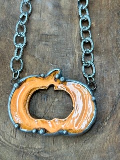 Art by Amy- Soldered Pumpkin Pendant Necklace