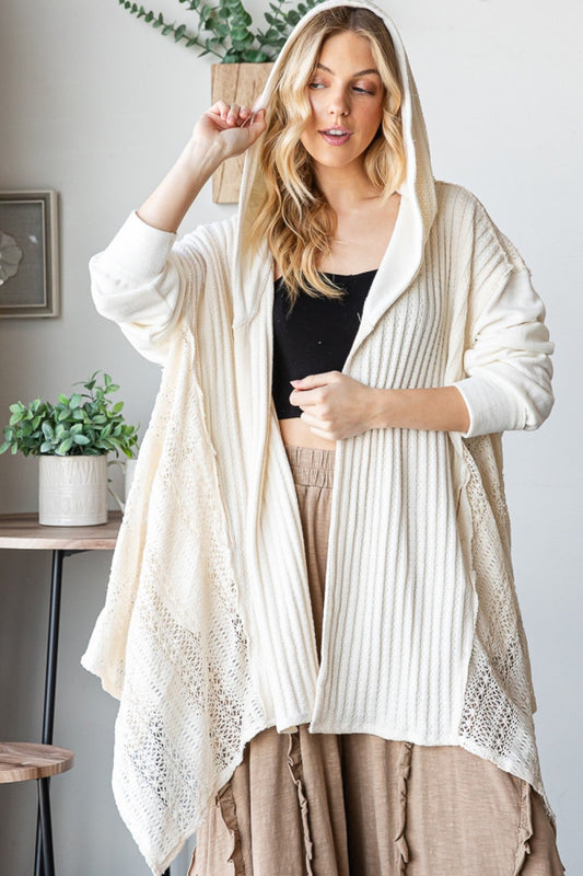 OLI & HALI- Lace Hoodie Open Jacket (Natural)