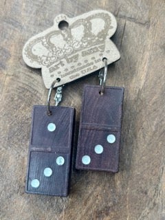 Art by Amy- Wooden Domino Earrings