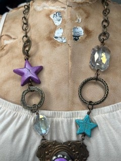 Art By Amy- Purple Turquoise Star Necklace