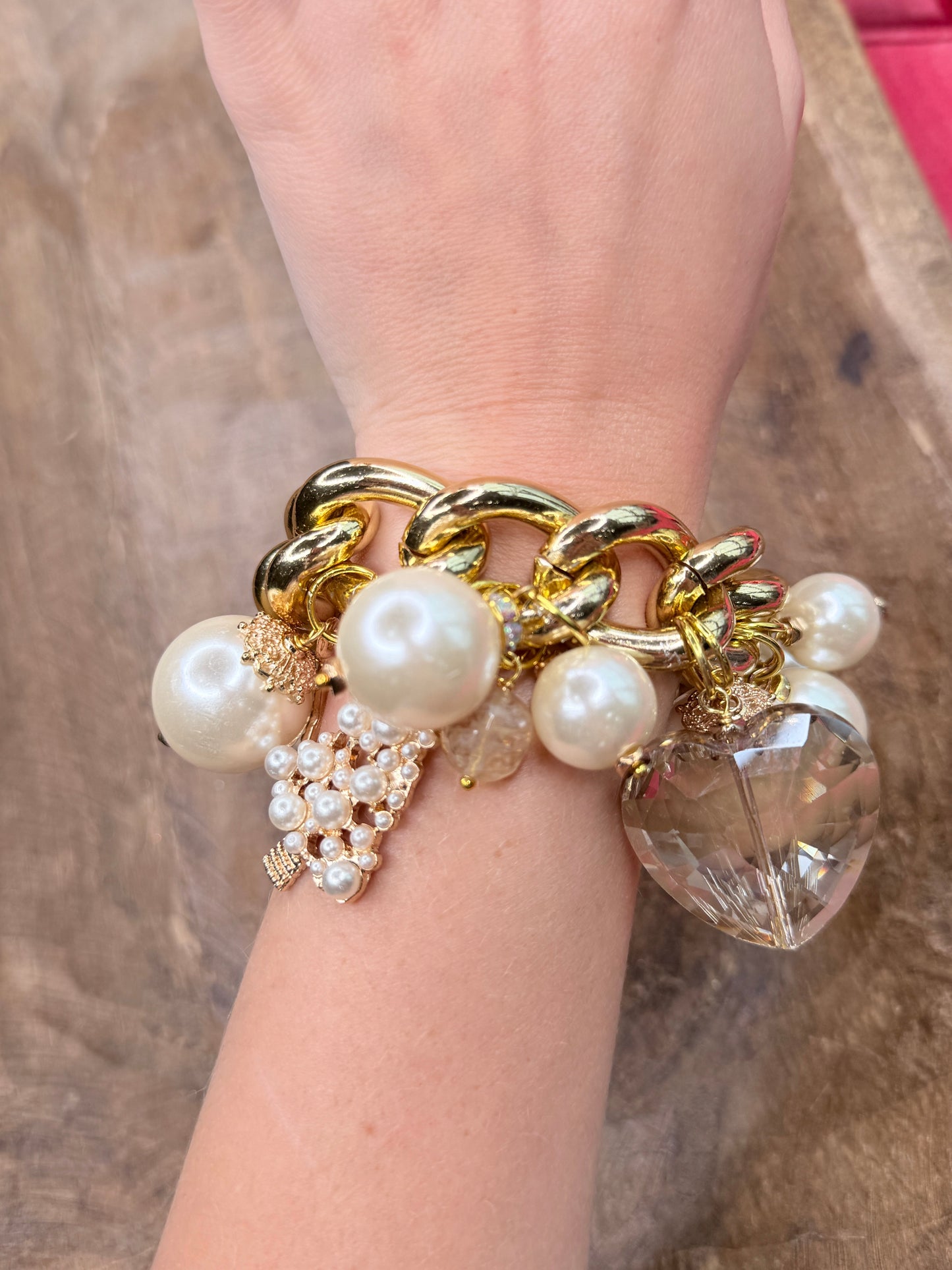 Sandra Ling Designs- Chunky Golden Pearl Bracelet
