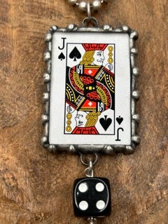 Art By Amy- Jack of Spades Card Necklace