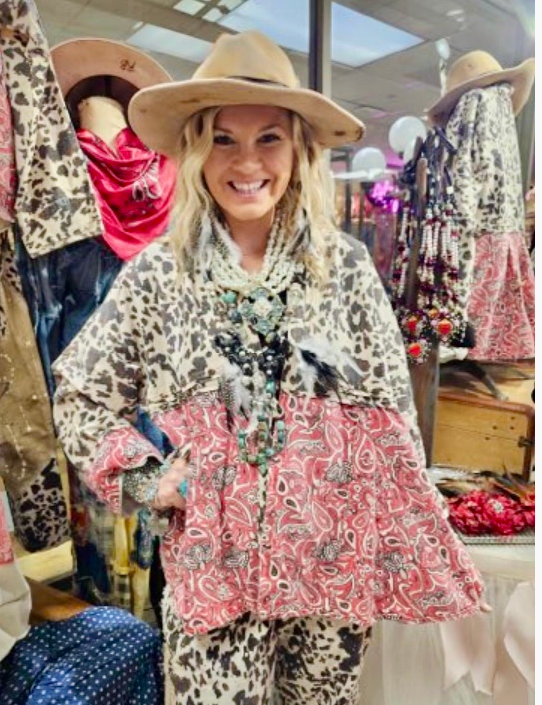 Rare Bird- Long Sleeve Mix Print Jacket - Pony and Bandana
