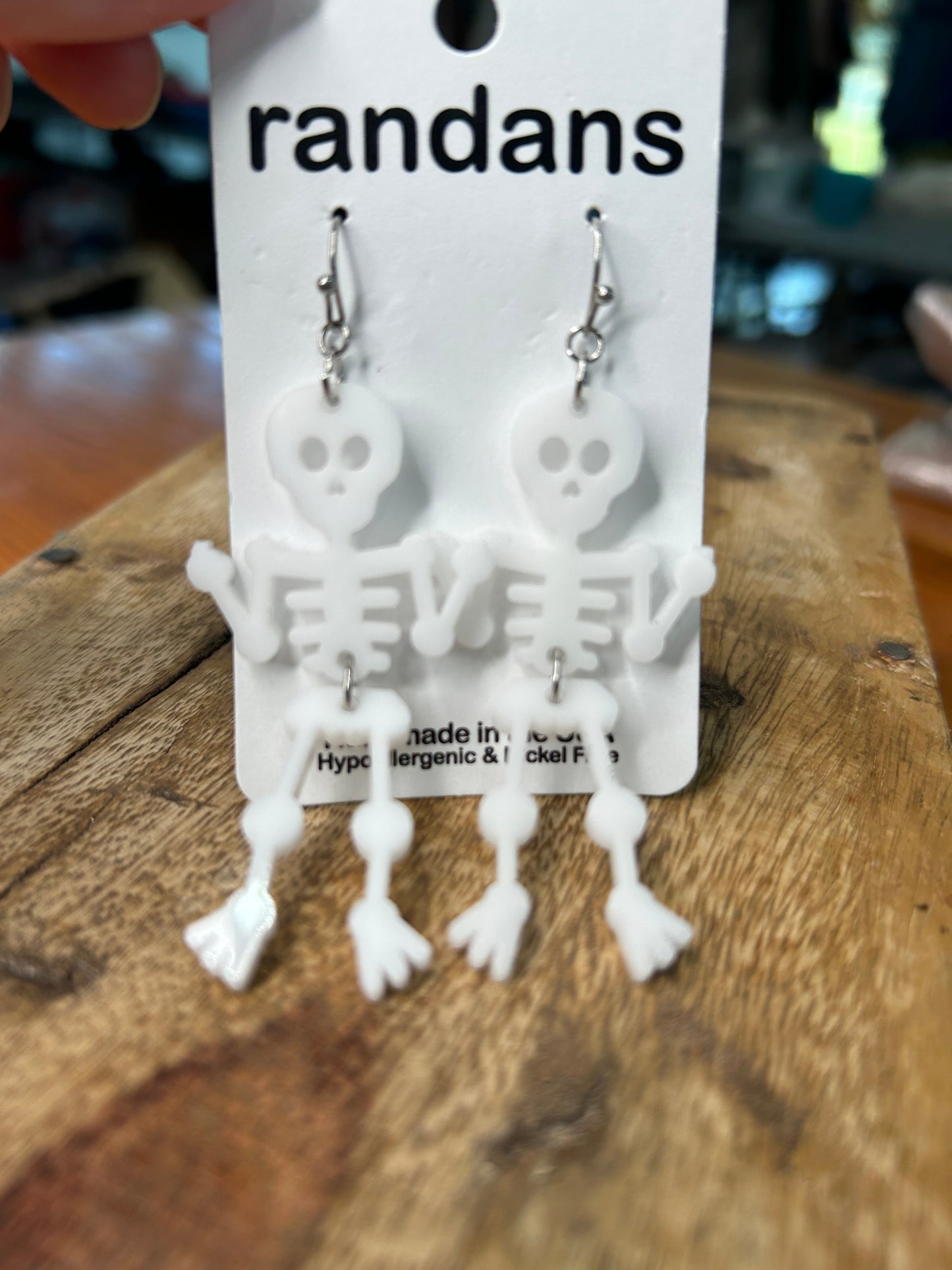 Acrylic Skeleton Earrings (WHITE)