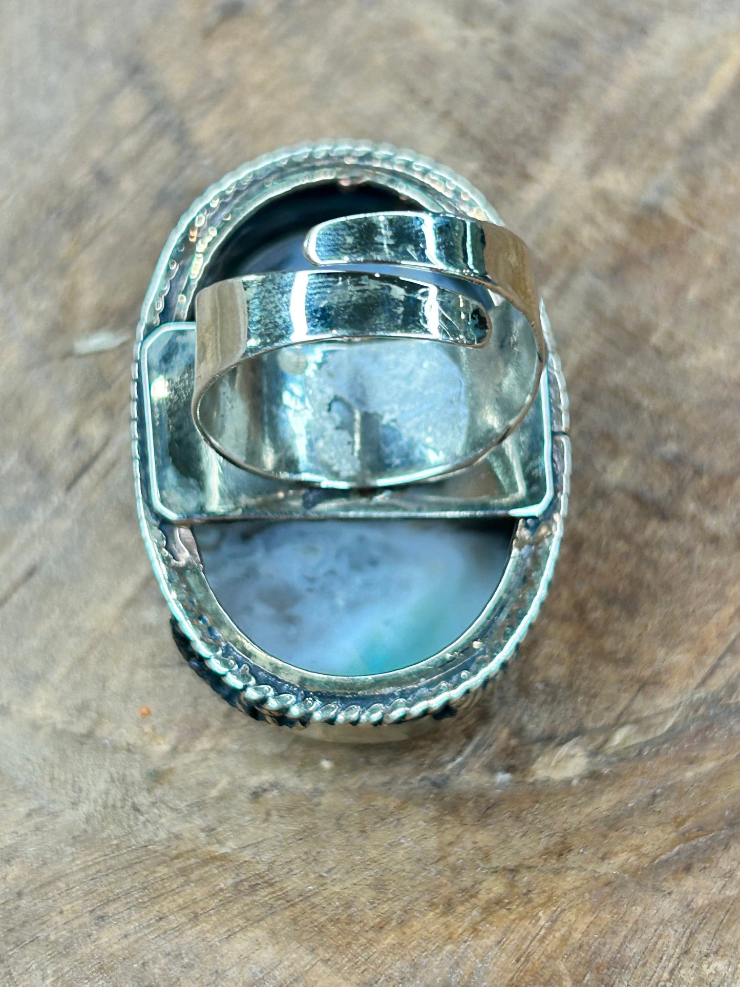 German Silver Oval Agate Ring
