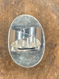 German Silver Oval Wild Horse Jasper Ring