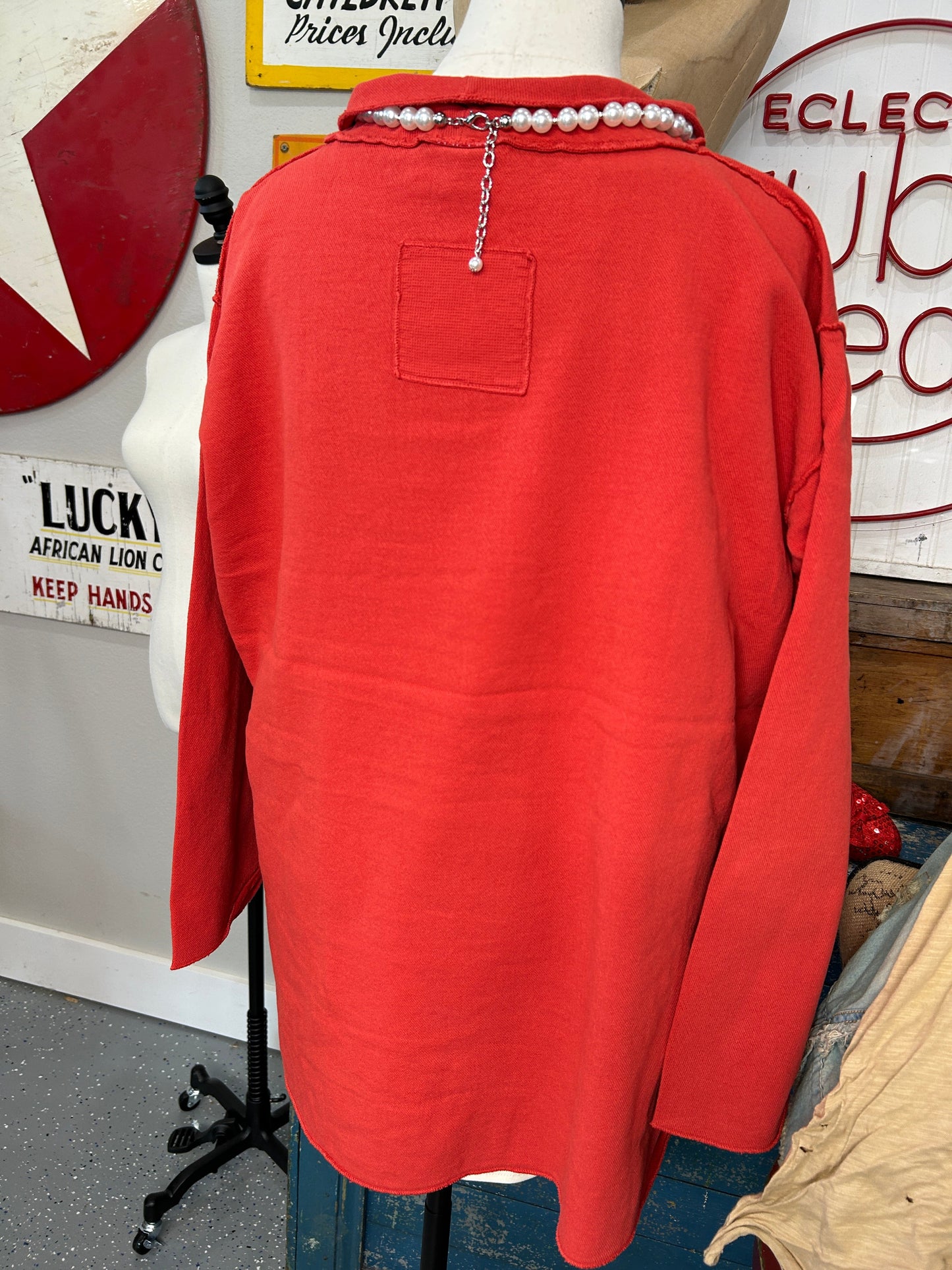 Cowl Neck Top (Art Red)