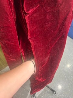 FINAL SALE Paper Lace- Long Sleeve Red Velvet Dress/Tunic (Wine)