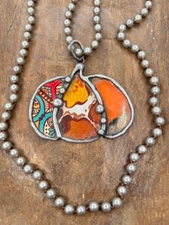 Art by Amy- Soldered Tin Pumpkin Necklace (D)