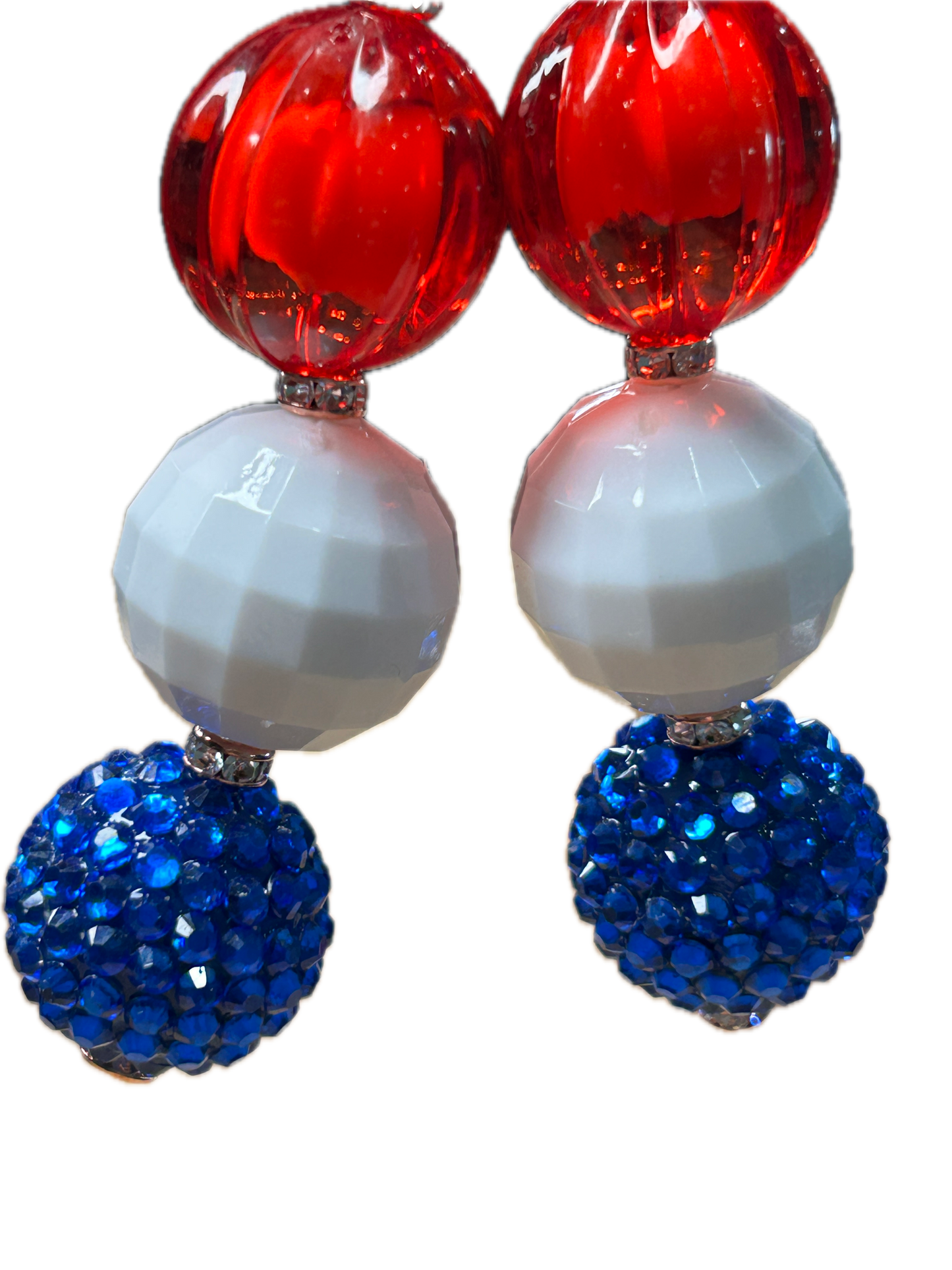 Red, White and Blue Earrings (Eclectic Ruby Red Original)