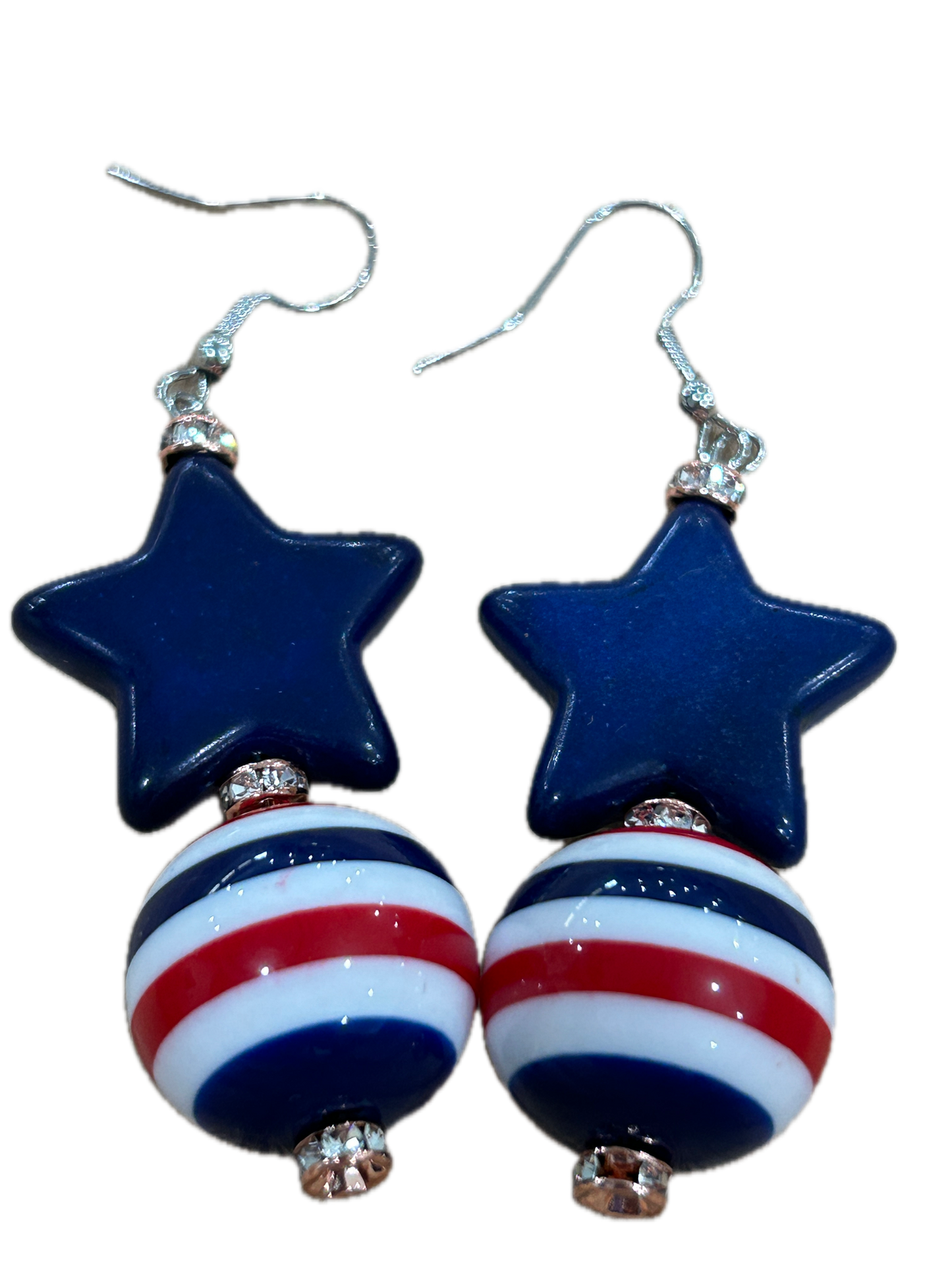 Stars and Stripes Earrings (Eclectic Ruby Red Original)