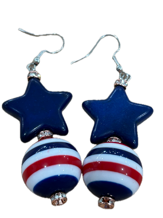 Stars and Stripes Earrings (Eclectic Ruby Red Original)