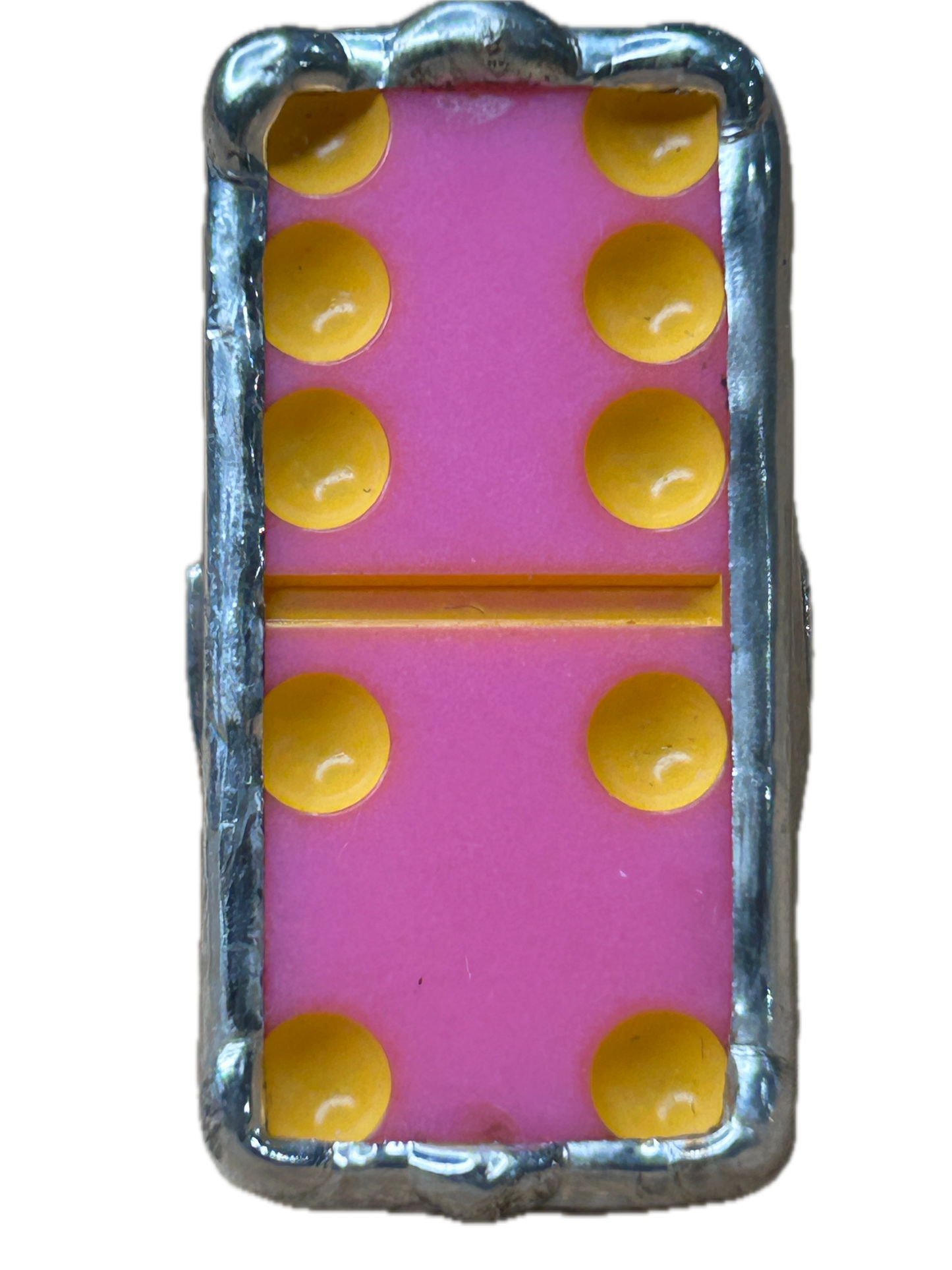 Small Pink Domino Stretch Ring (10)