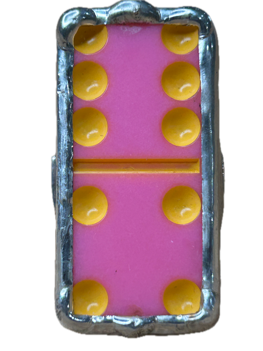 Small Pink Domino Stretch Ring (10)