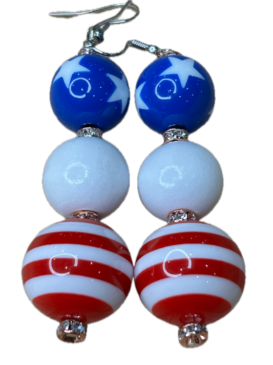 Liberty Star Drop Earrings (Eclectic Ruby Red Original)