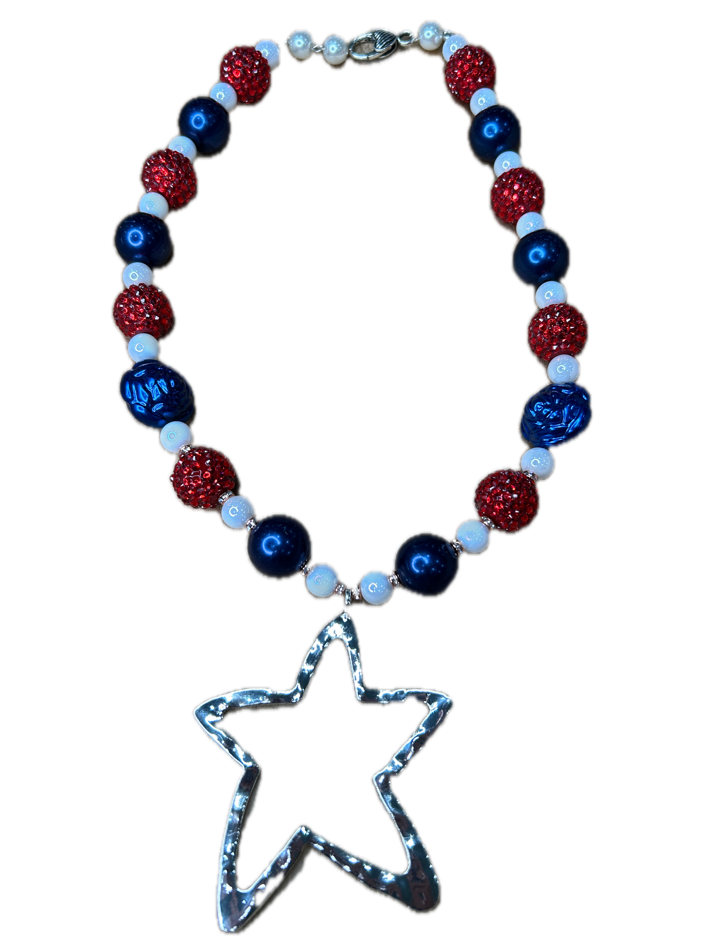 Rose Bead Star Necklace (Eclectic Ruby Red Original)