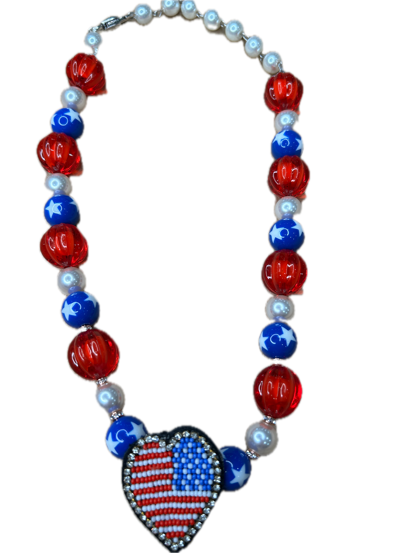 Audrey Heart of America Necklace (Eclectic Ruby Red Original)