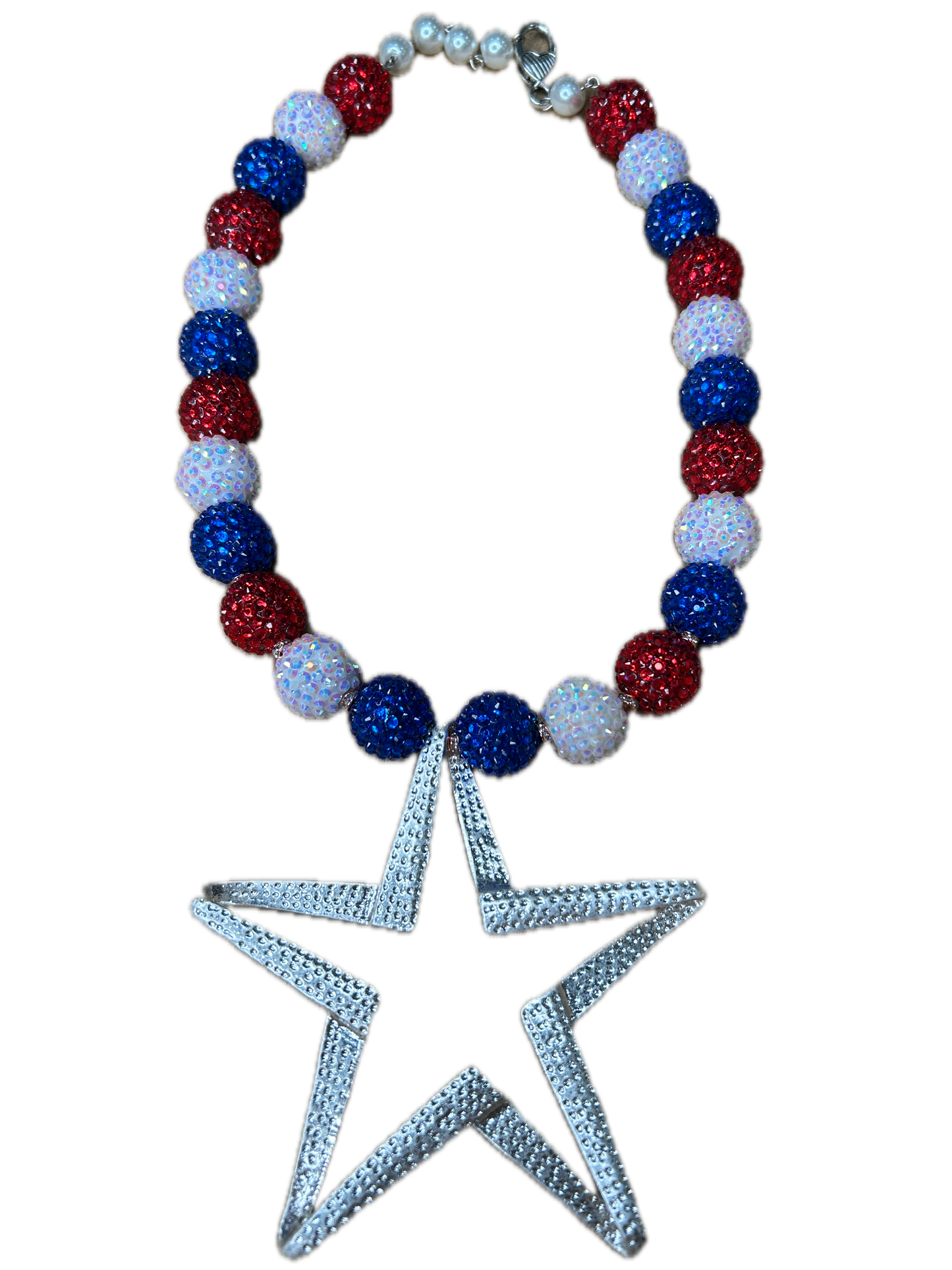 Star of the Show Necklace (Large Bubble Gum Beads) (Eclectic Ruby Red Original)