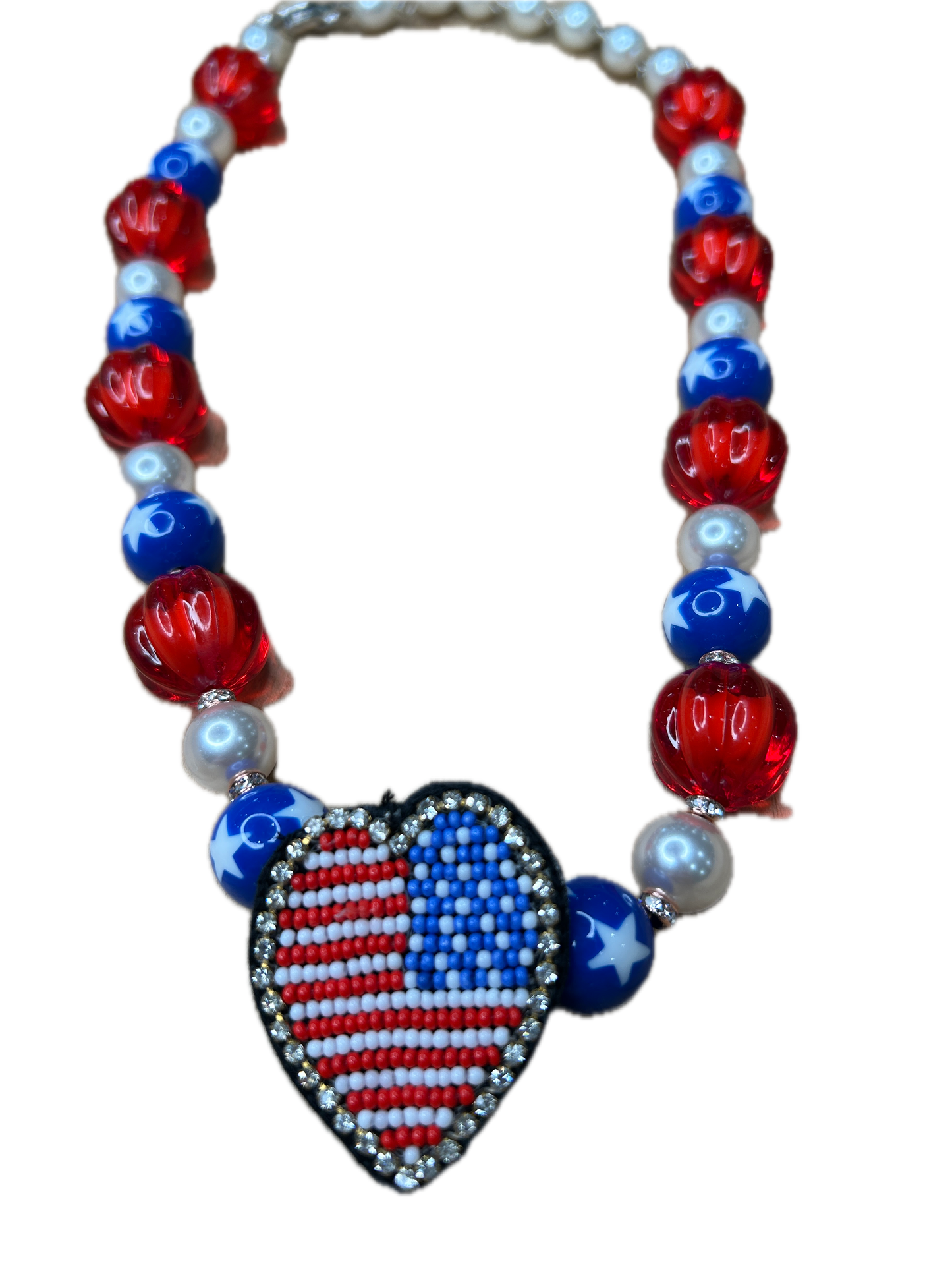 Audrey Heart of America Necklace (Eclectic Ruby Red Original)