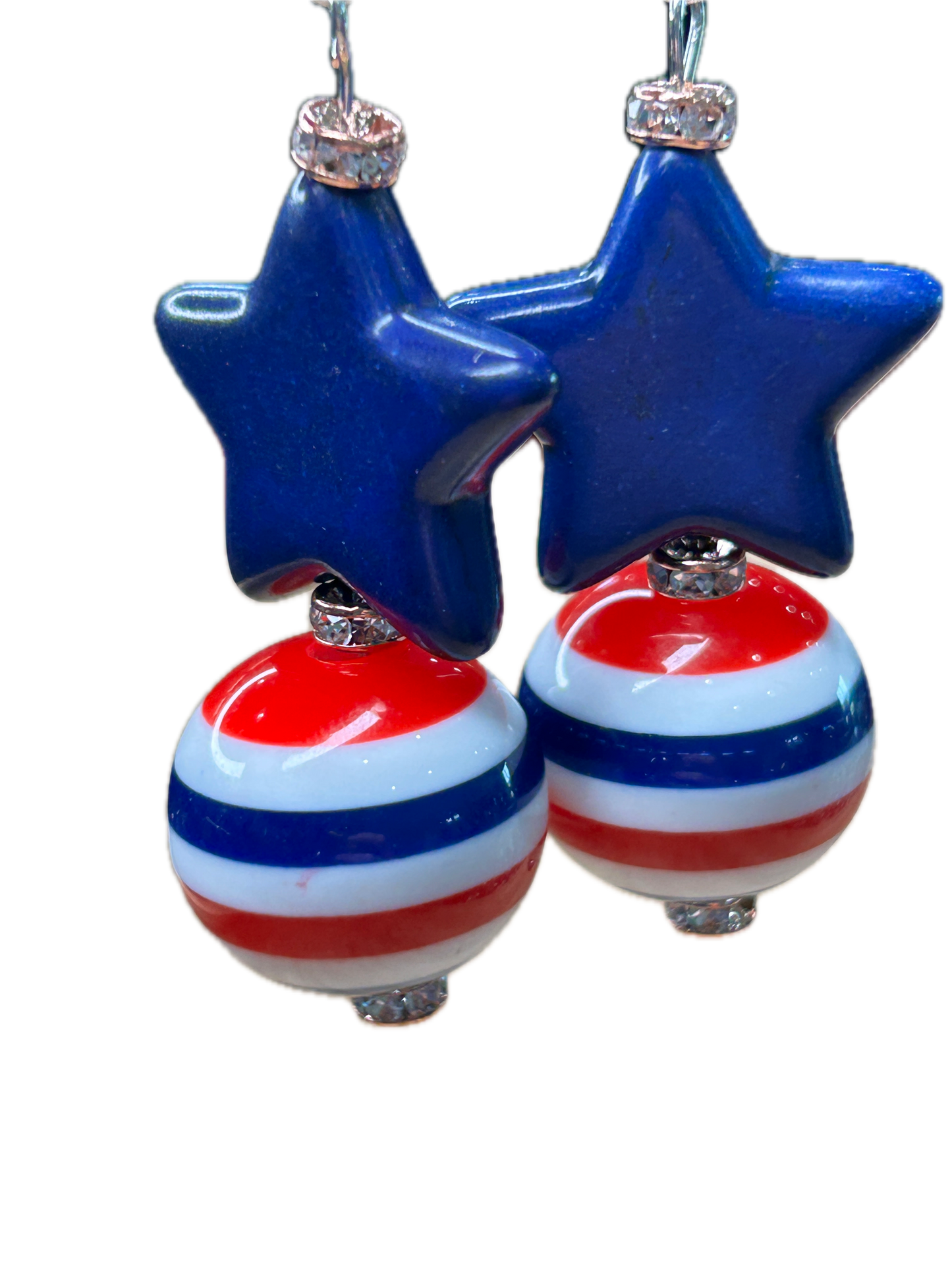 Stars and Stripes Earrings (Eclectic Ruby Red Original)