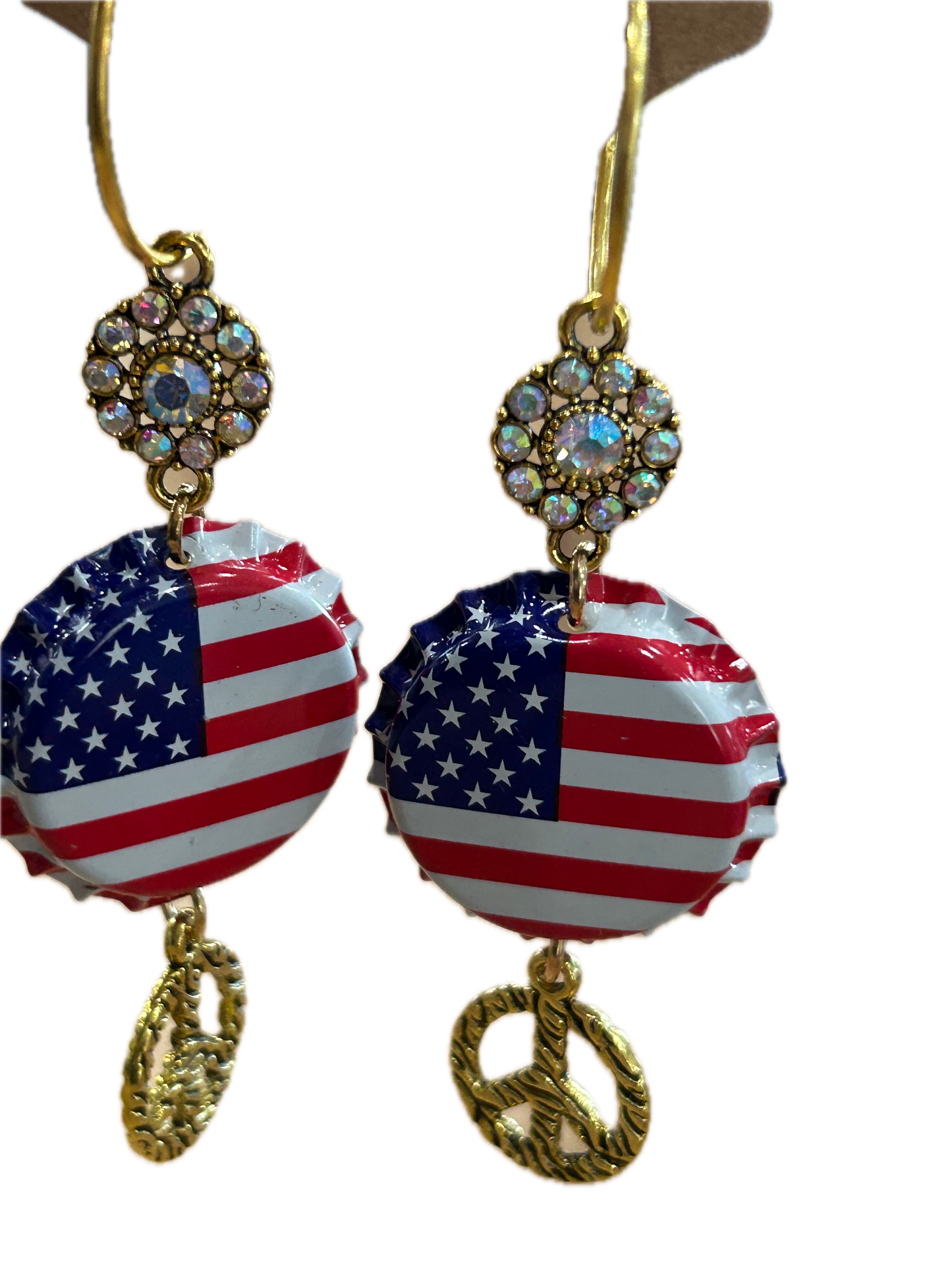 Sandra Ling Designs- Bottle Cap Flag Earrings
