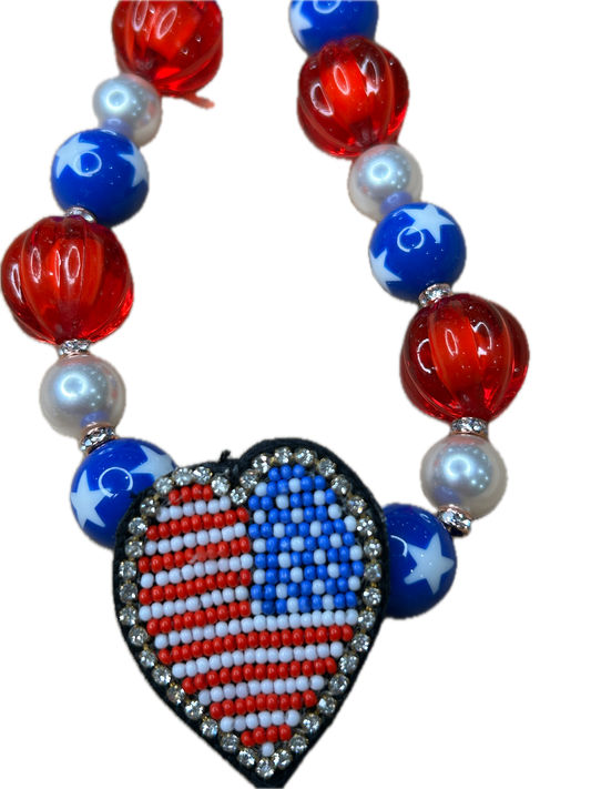 Audrey Heart of America Necklace (Eclectic Ruby Red Original)