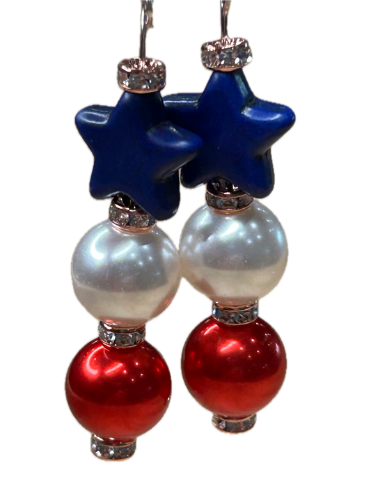 Celebrate America Earrings (Eclectic Ruby Red Original)
