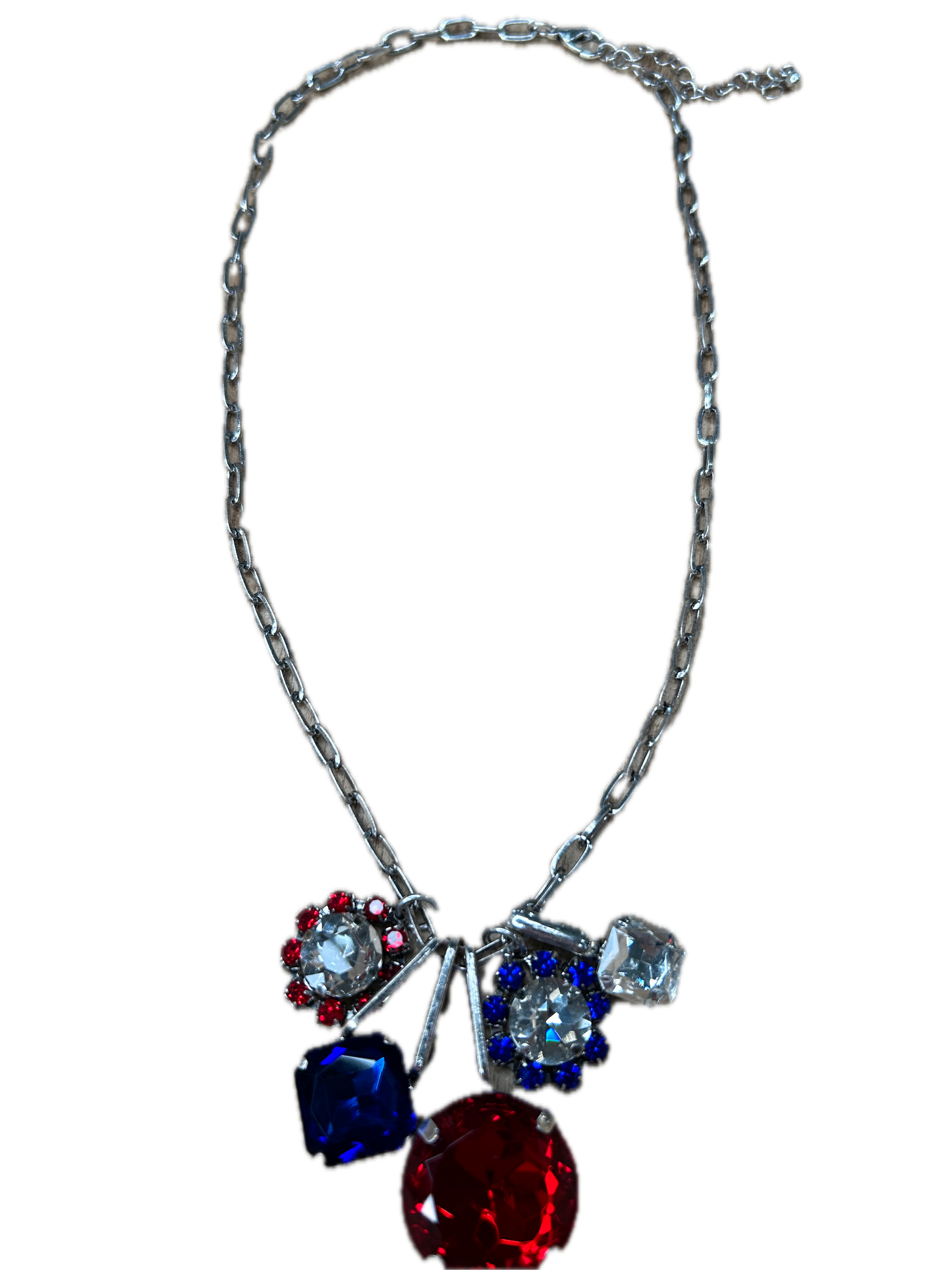 Red, White and Blue Rhinestone Necklace